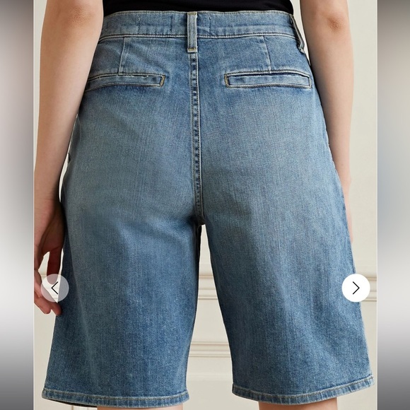 Nili Lotan Julie Pleated Denim Shorts Jorts - Picture 9 of 10